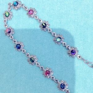Bracelet sun multi color iridescent stones